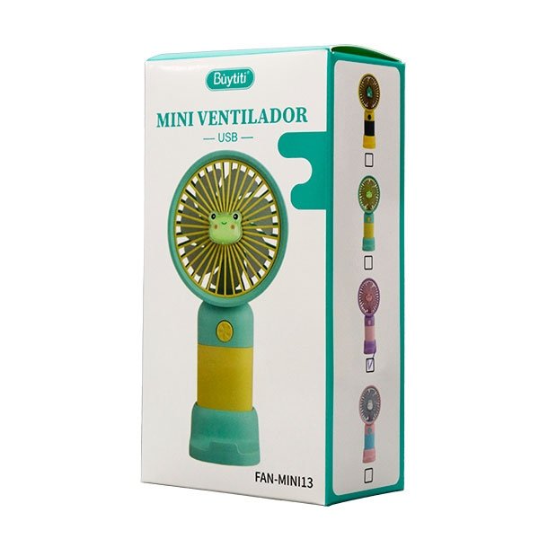 Mini Ventilador con Detalle de Animalitos y Base para Celular2