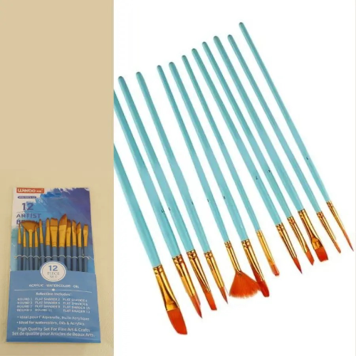 WEIBO WB-5001-12 PINCEL P/PINTURA ACRILICO SET 12PCS