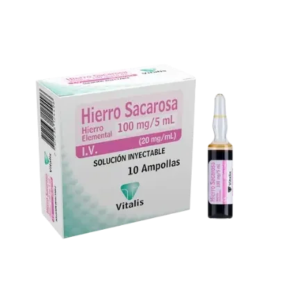 Hierro Sacarosa Vitalis (100 mg/5mL Caja x10)
