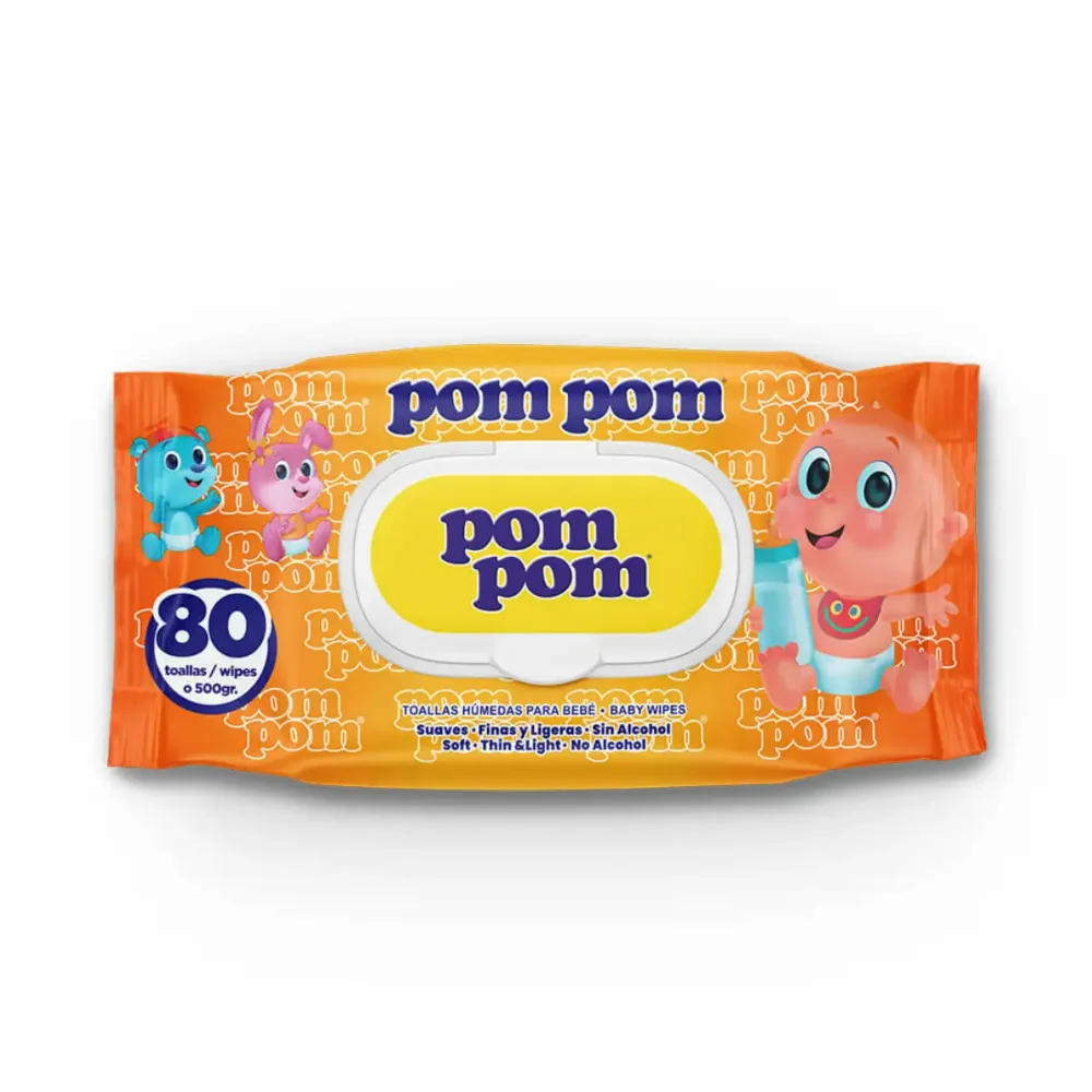 Toallas humedas pom pom