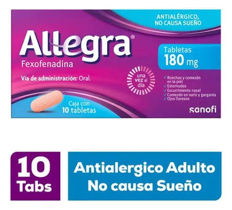 Allegra x10 tabletas 180mg (Sanofi)