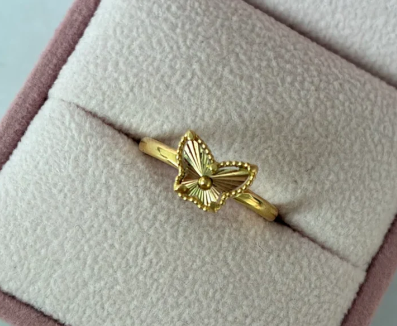 ANILLO MARIPOSA DIAMANTADA ORO AMARILLO COL 18K TALLA 5.5 - 1,2GR