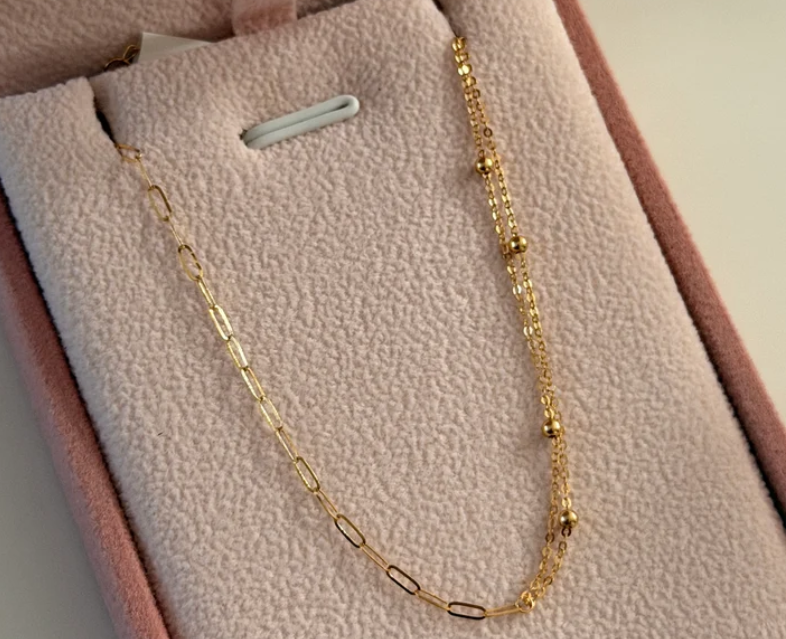 PULSERA MINI CLIP + ROLON ESTELAR ORO AMARILLO ITALY ESP 18K 17CM A 20CM - 0,63GR