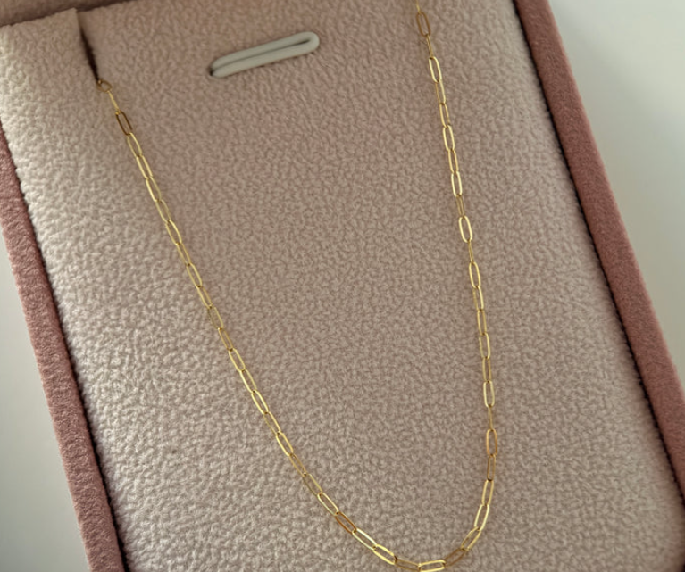 CADENA MINI CLIP DIAMANTADA 1MM ORO AMARILLO ITALY 18K 45CM - 0,77GR