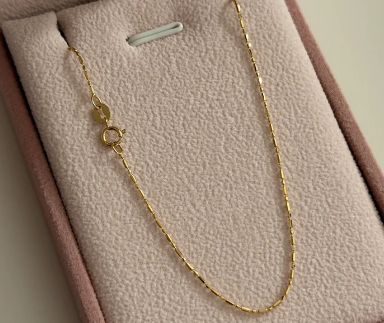 CADENA CANUTILLO MINI MILITAR 0.8MM ORO AMARILLO ITALY 18K 45CM - 1,51GR