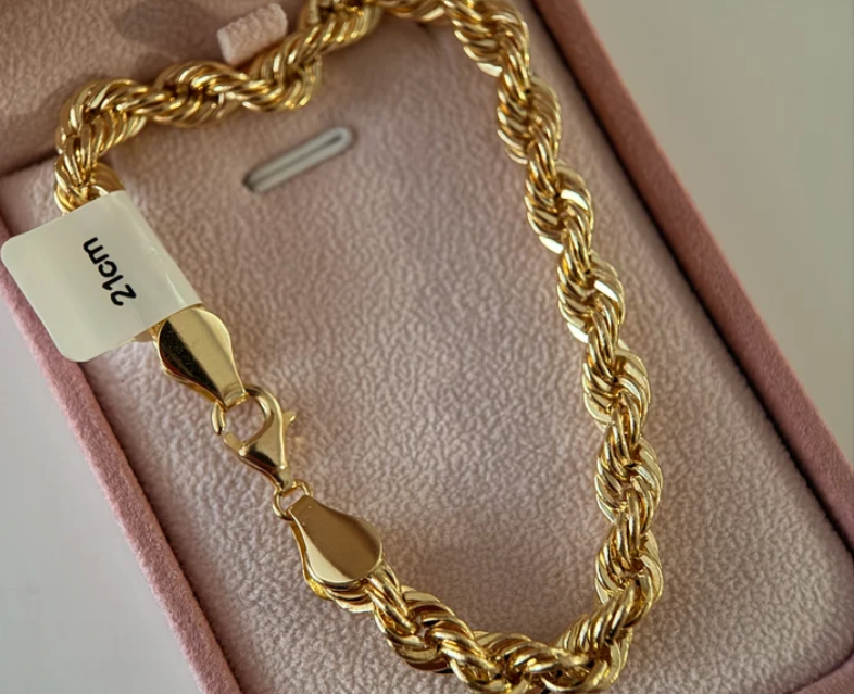 PULSERA LAZO 7MM ORO AMARILLO ITALY 18K 21CM - 10,31GR
