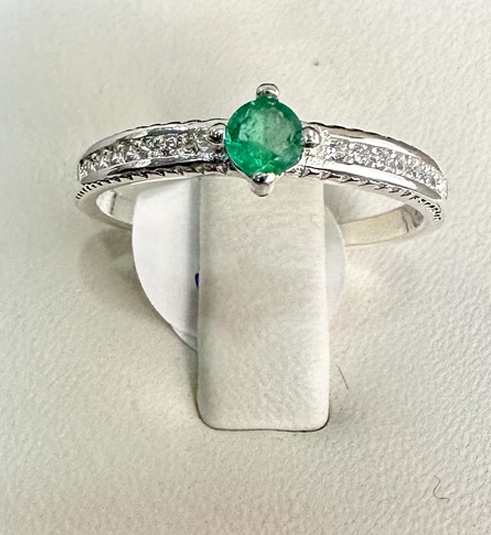 ANILLO LUXURY plata y esmeralda talla: todas