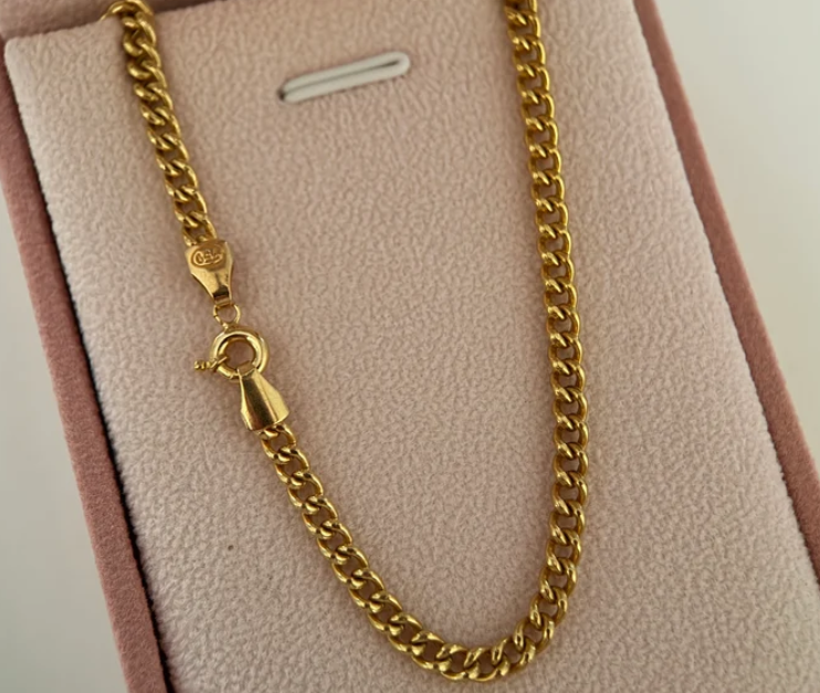 CADENA CUBANA REDONDA 3.5MM ORO AMARILLO ITALY 18K 60CM - 12,12GR