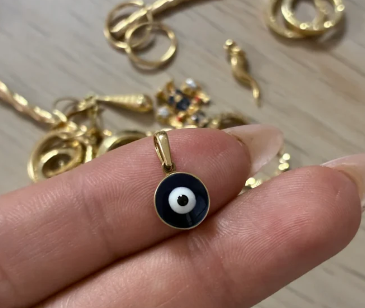DIJE OJO TURCO 1.5CM ORO AMARILLO ITALY ESP 18K - 1,02GR