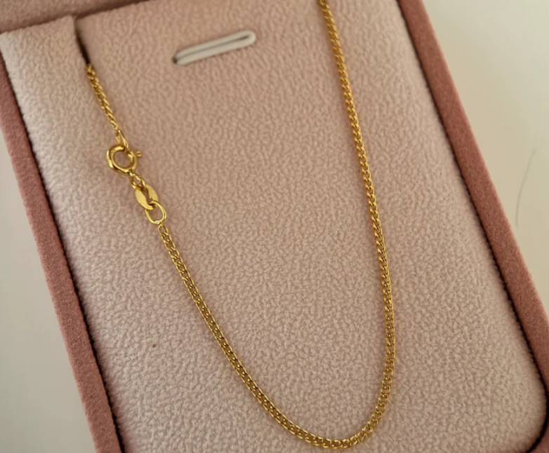 CADENA MINI CUBANA 1.2MM ORO AMARILLO ITALY 18K 45CM - 1,53GR