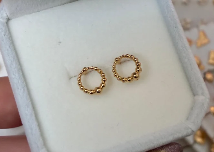 TOPOS CIRCULO BORDEADO 7MM ORO AMARILLO COL 18K - 1,05GR