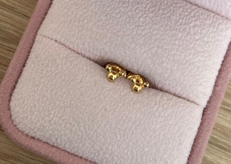 TOPOS RATON ANIMADO LISO ORO AMARILLO COL 18K - 0,6GR