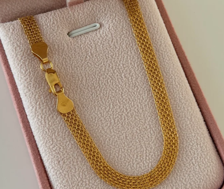 CADENA CHINA DOS CARRILES 5MM ORO AMARILLO ITALY 18K 60CM - 12,36GR
