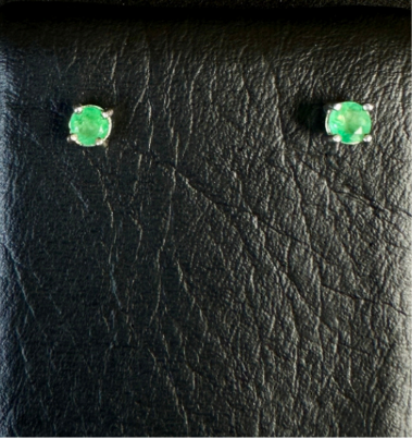 topos Plata 925 y Esmeralda 2.5mm