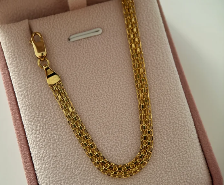PULSERA CHINA DOBLE CARRIL 6MM ORO AMARILLO ITALY 18K 21CM - 5,25GR