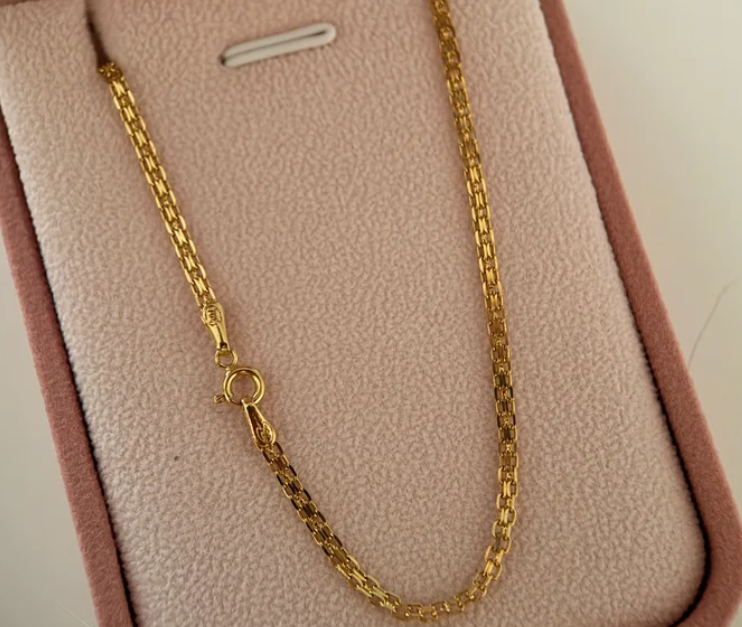CADENA CHINA UN CARRIL MACIZA 2.3MM ORO AMARILLO ITALY 18K 60CM - 6,21GR