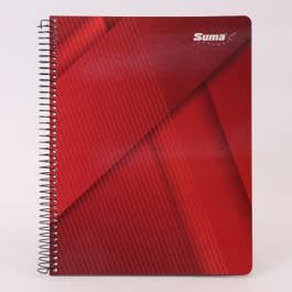 Cuaderno resorte 100 hojas rojo