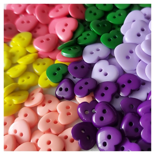 Botones de Plastico Corazon 1,5cm (doc)
