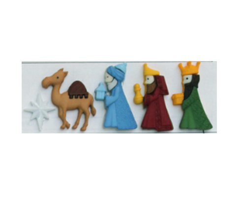 Botones de Plastico Navidad Reyes magos