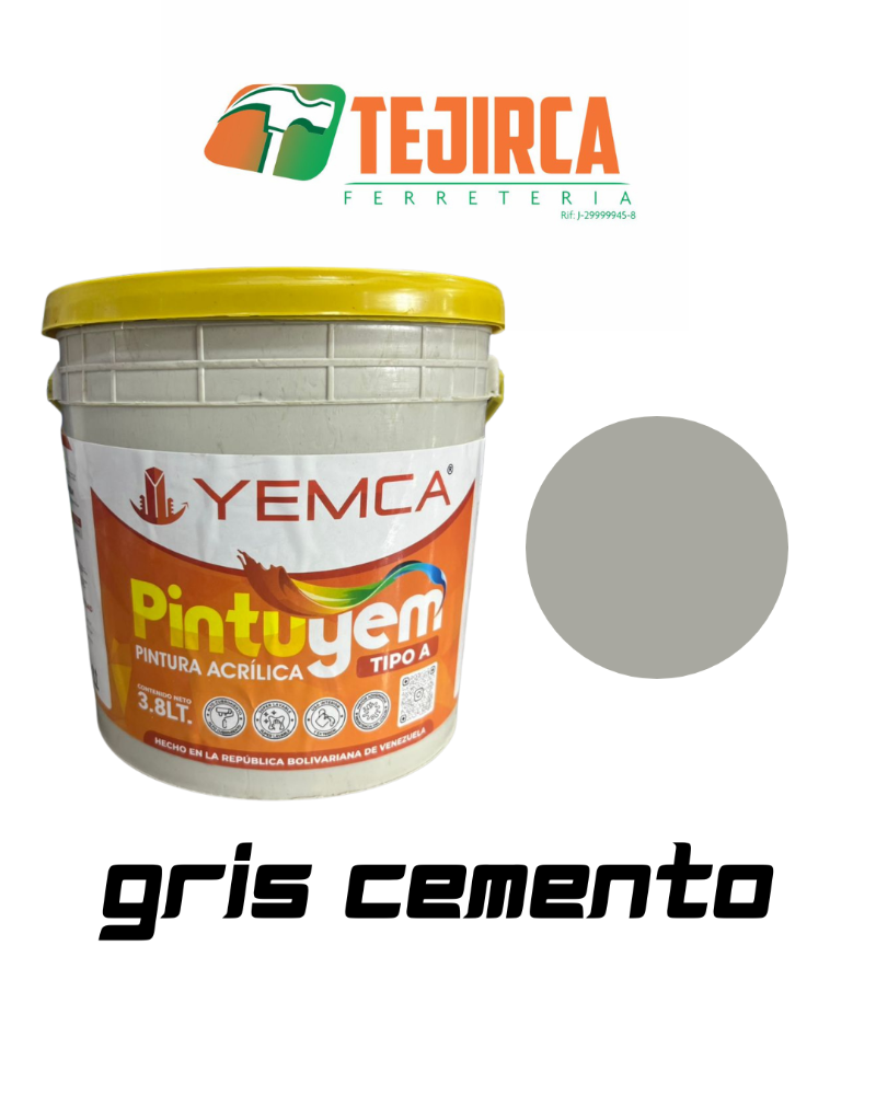 PINTURA TIPO A GRIS CEMENTO CUÑETE YEMCA