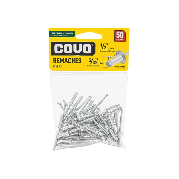 REMACHE ALUMINIO 5/32 No.56 X 1/2 X 50 UNID COVO 4-673