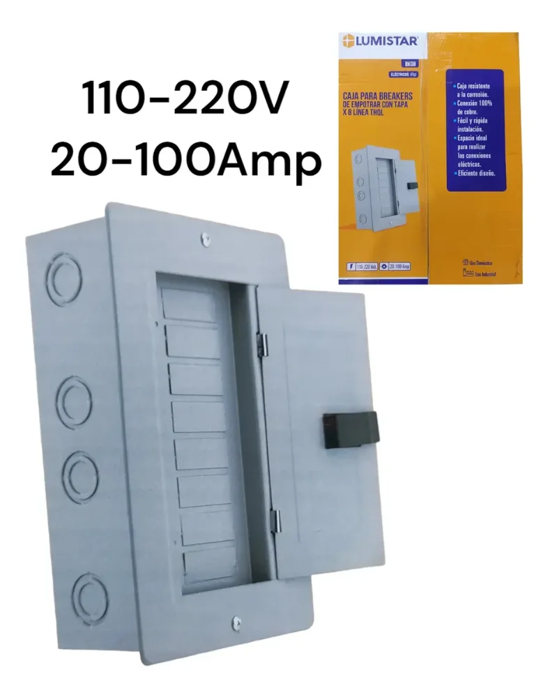 TABLERO 8 CIRCUITOS  C/TAPA 110-220V LUMISTAR