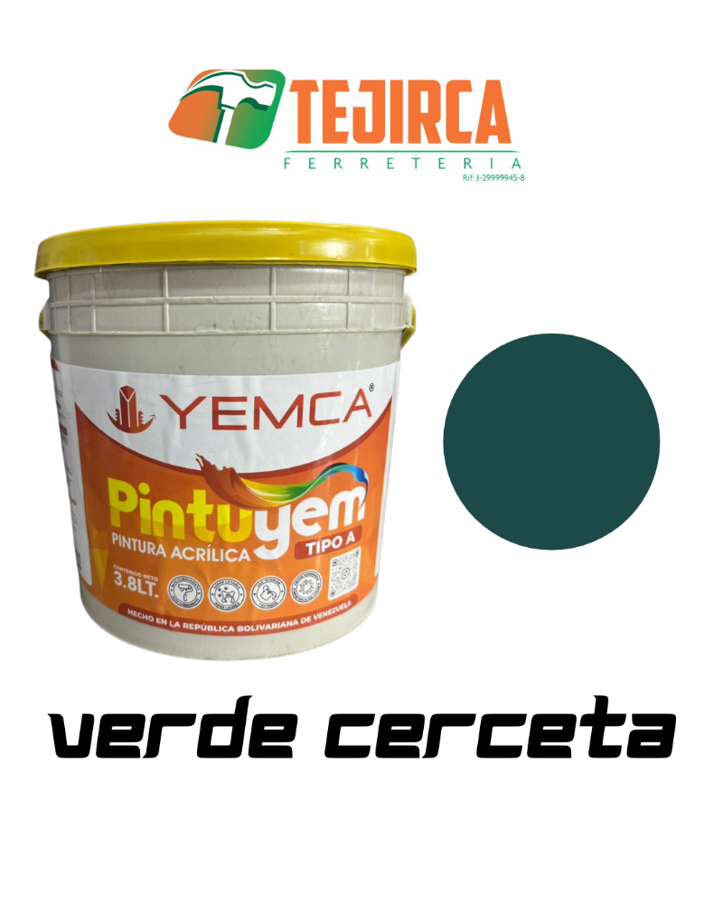 PINTURA TIPO A VERDE CERCETA GALON YEMCA