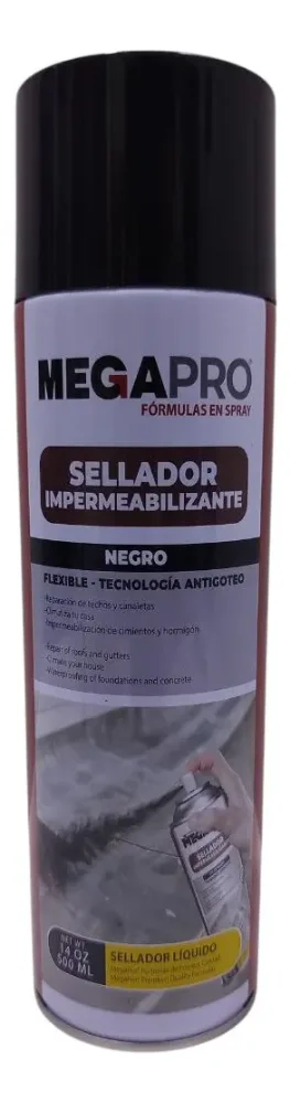 SPRAY SELLADOR IMPERMEABILIZANTE NEGRO 500 ML MEGAPRO
