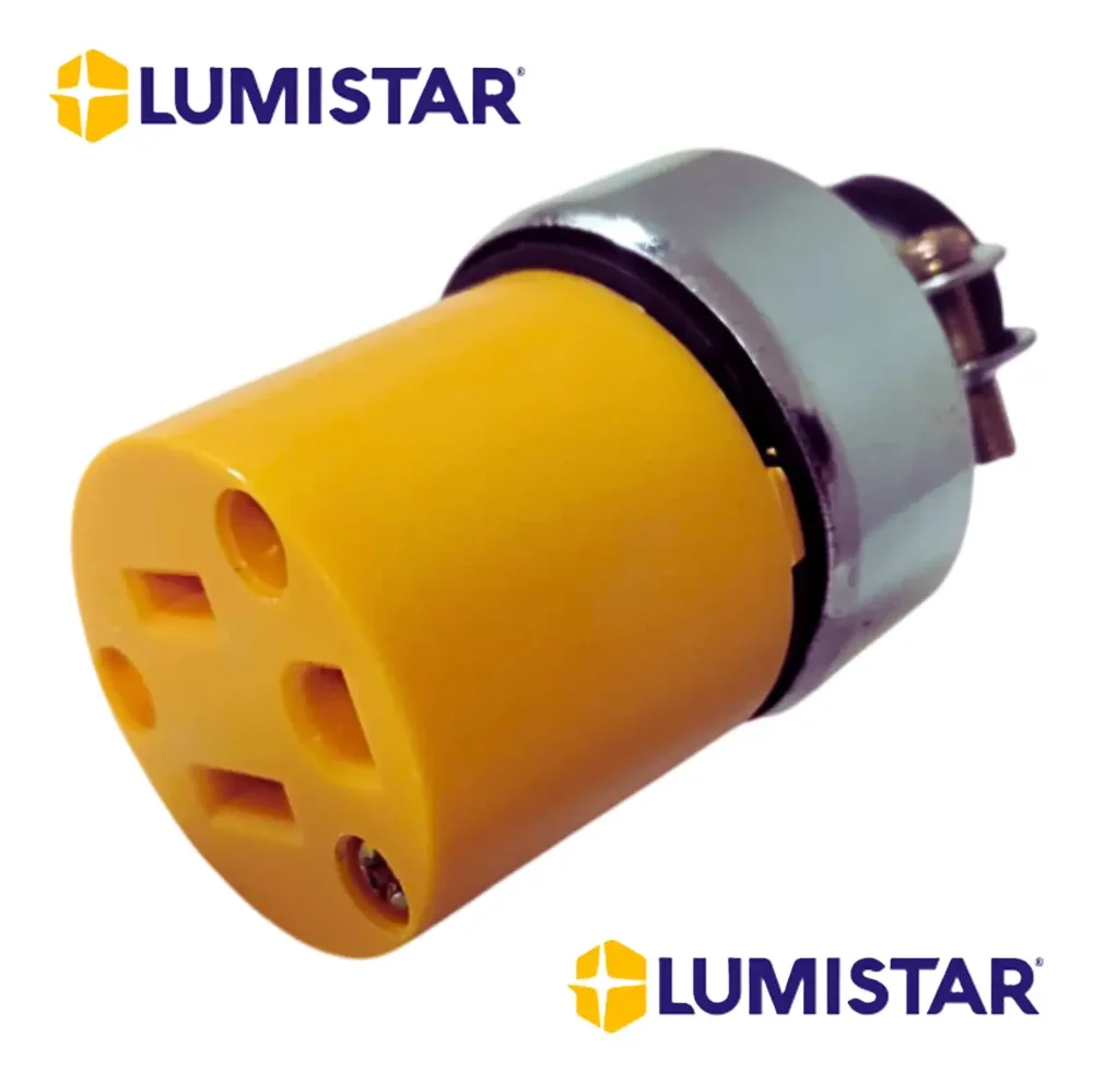 TOMA AEREA 2 POLOS AMARILLO METAL 15AMP LUMISTAR