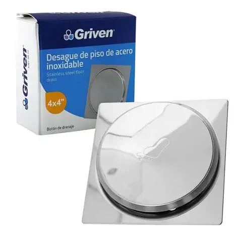 DESAGUE CENTRO PISO ACERO INOX 4" PUSH GRIVEN