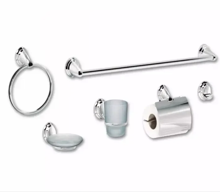 ACCESORIO P/ BAÑO 6 PZAS METAL GRI-1866