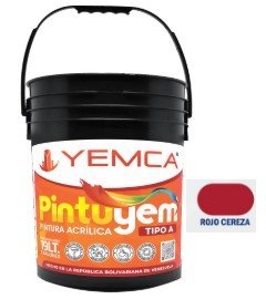 PINTURA TIPO A ROJO CEREZA CUÑETE YEMCA