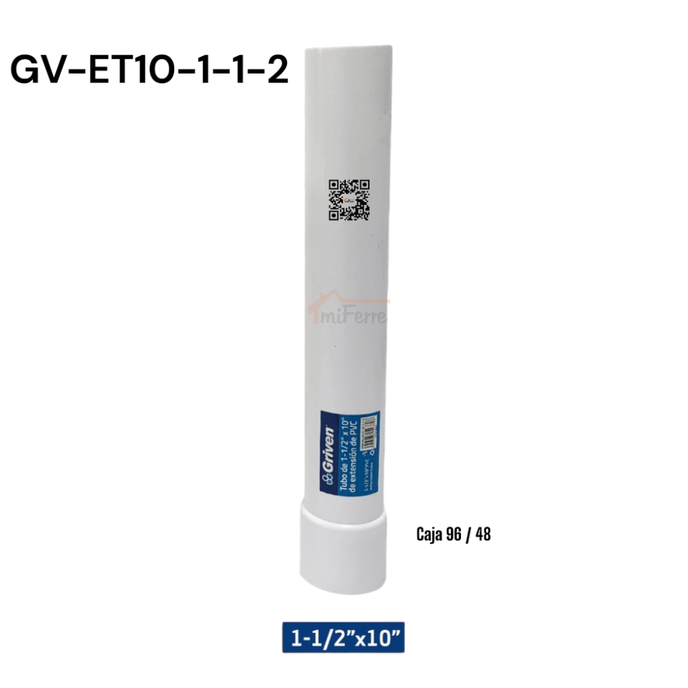 EXTENSION PLASTICA 1 1/2 X 10 GRIVEN