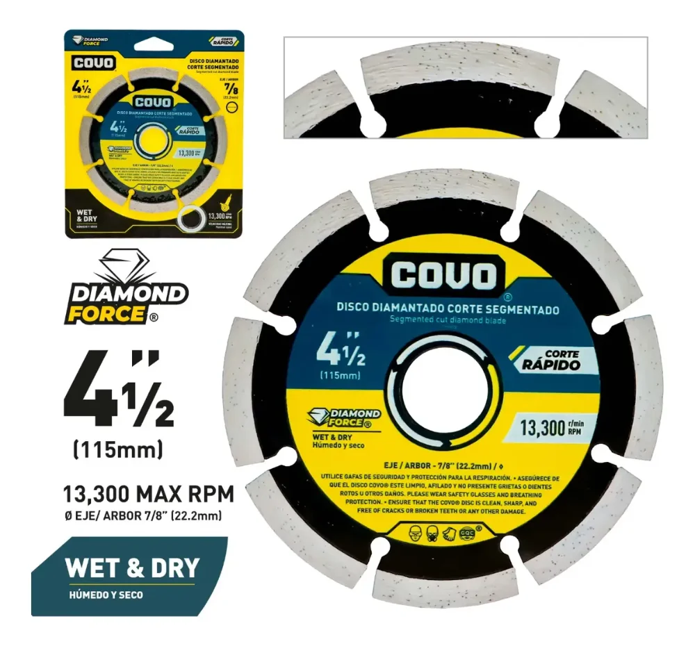 DISCO C/ CONCRETO SEGMENTADO 4 1/2"  4-005 COVO