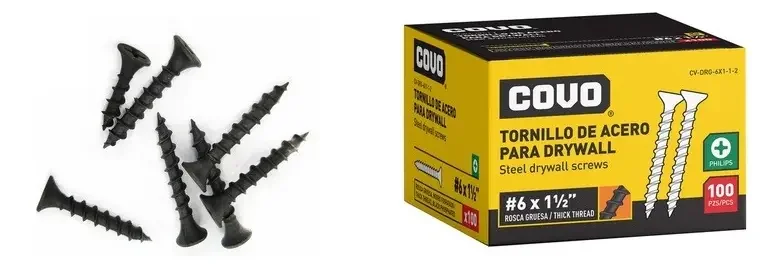TORNILLO DRYWALL GRUESO 6 X 1 1/2 X 100 PZAS COVO