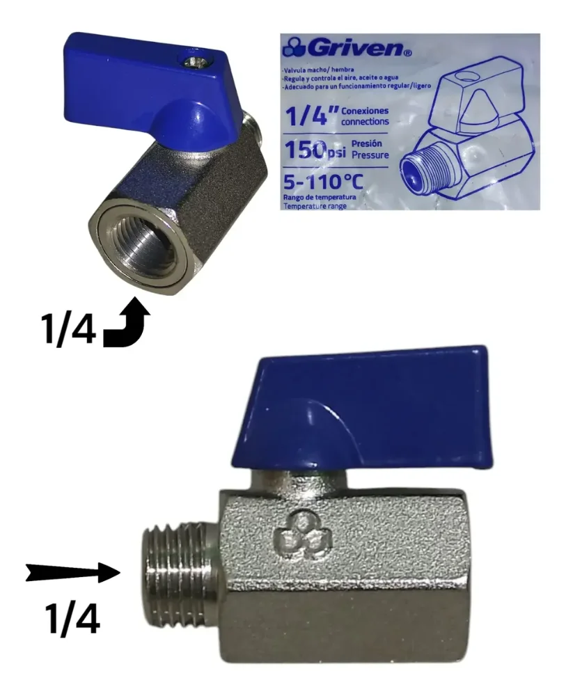 LLAVE D/PASO BOLA 1/4 H-M GRIVEN 9-146