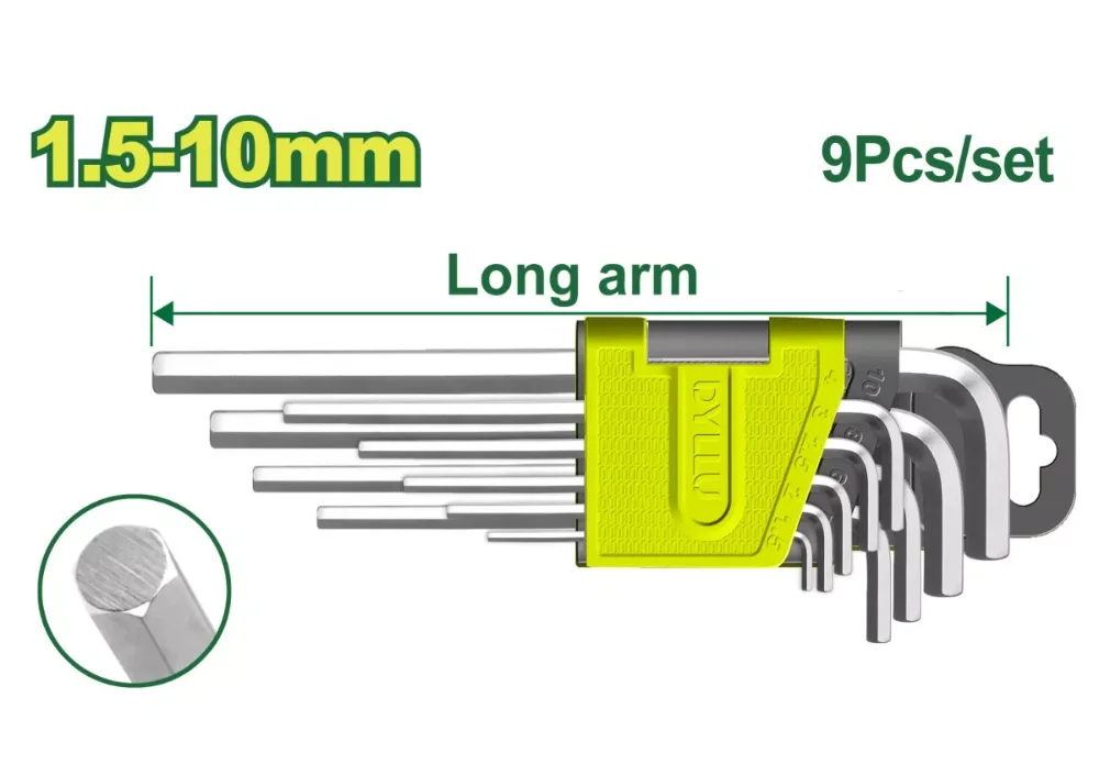 JUEGO LLAVE ALLEN 9PZAS 1.5 MM - 10 MM DTHK1291 DYLLU