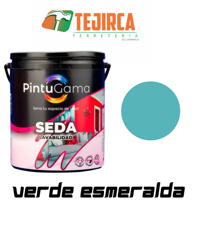 PINTURA BRILLO DE SEDA VERDE ESMERALDA GALON PINTUGAMA