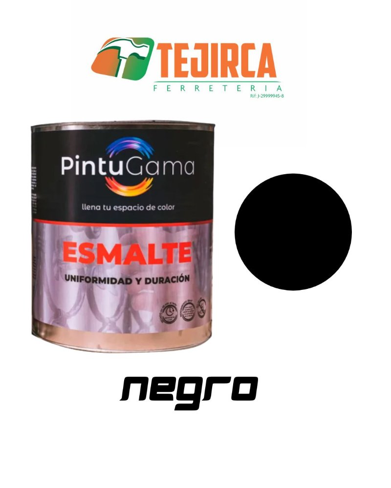 PINTURA ESMALTE NEGRO BRILLANTE 1/4 GAL PINTUGAMA