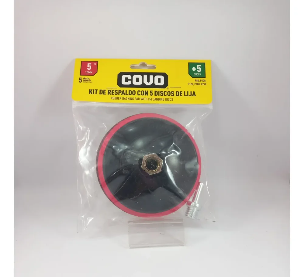 KIT SOPORTE P/ PULIDORA 4 1/2" + 5 UNID DISCOS 4-825 COVO