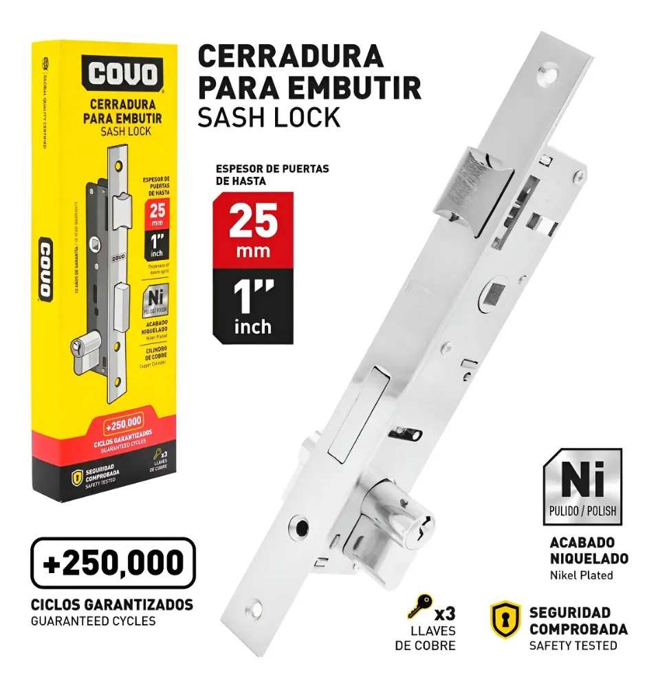 CERRADURA EMBUTIR 25MM 7-899 COVO