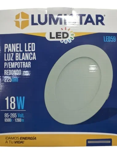 LAMPARA PANEL REDONDA EMPOTRAR 18 W LUMISTAR
