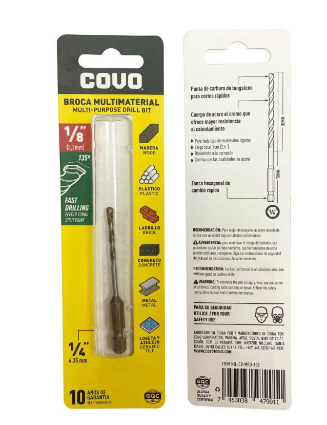 MECHA MULTIPROPOSITO 1/8" COVO 6-368