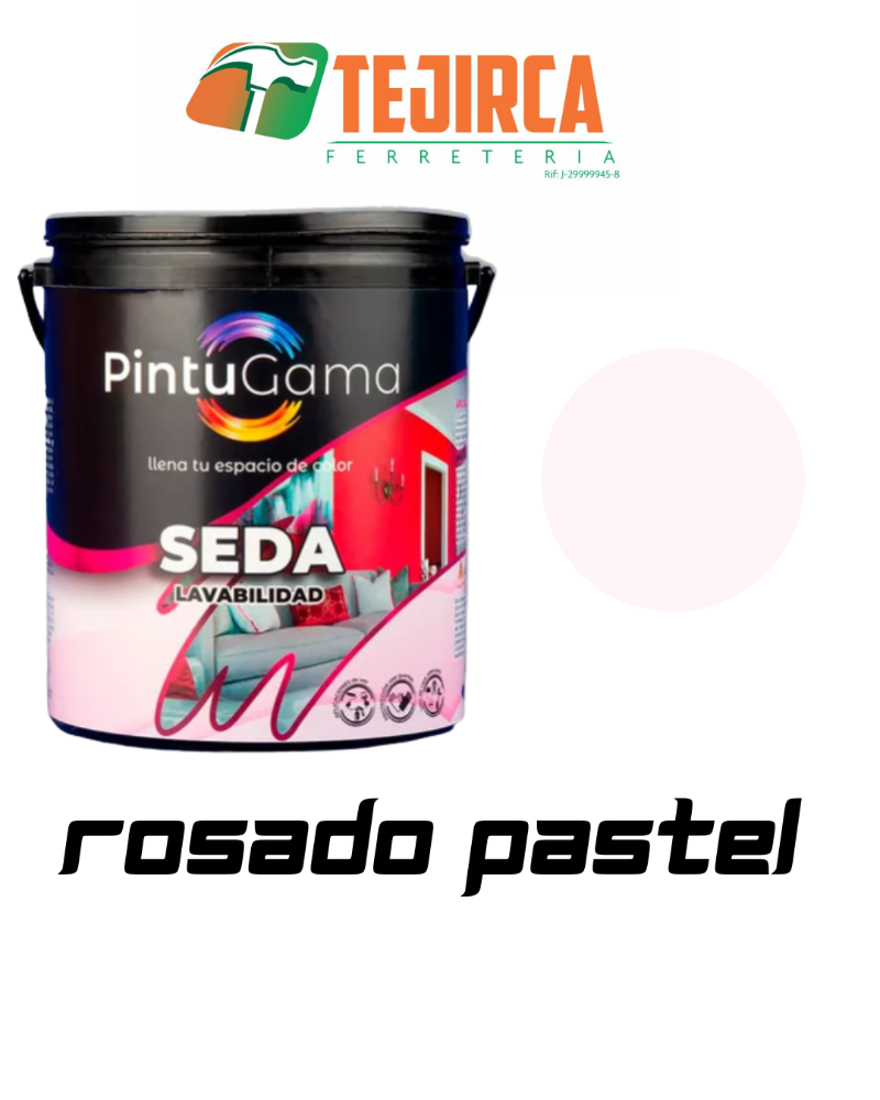 PINTURA BRILLO DE SEDA ROSADO PASTEL GALON PINTUGAMA