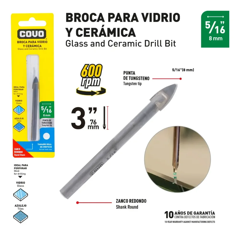 MECHA P/ VIDRIO 5/16" COVO 9-695