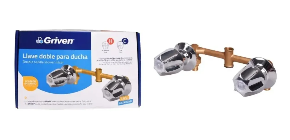 GRUPO DUCHA 8" TIPO SAM METAL Y BRONCE GRIVEN