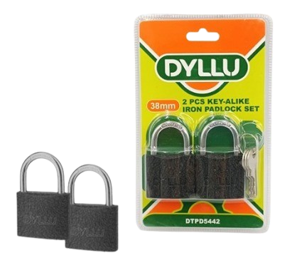 CANDADO PLANO INTERPERIE 38 MM X 2 PZAS DTPD5442 DYLLU