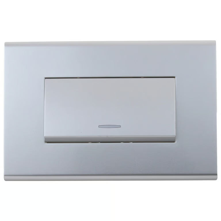 INTERRUPTOR SENCILLO P/EMPOTRAR GRIS METAL FLASH