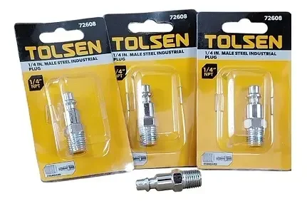 CONECTOR DE ACOPLE RAPIDO AIRE 1/4" MACHO 72608 TOLSEN