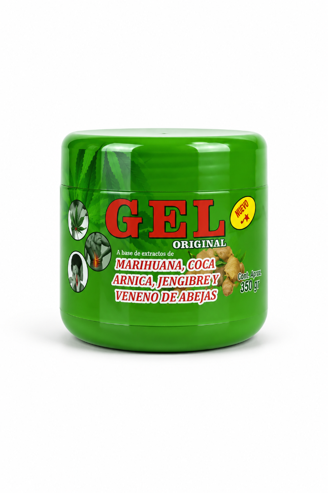 GEL MARIHUANA, COCA, ARNICA, JENGIBRE Y VENENO DE ABEJAS X350g